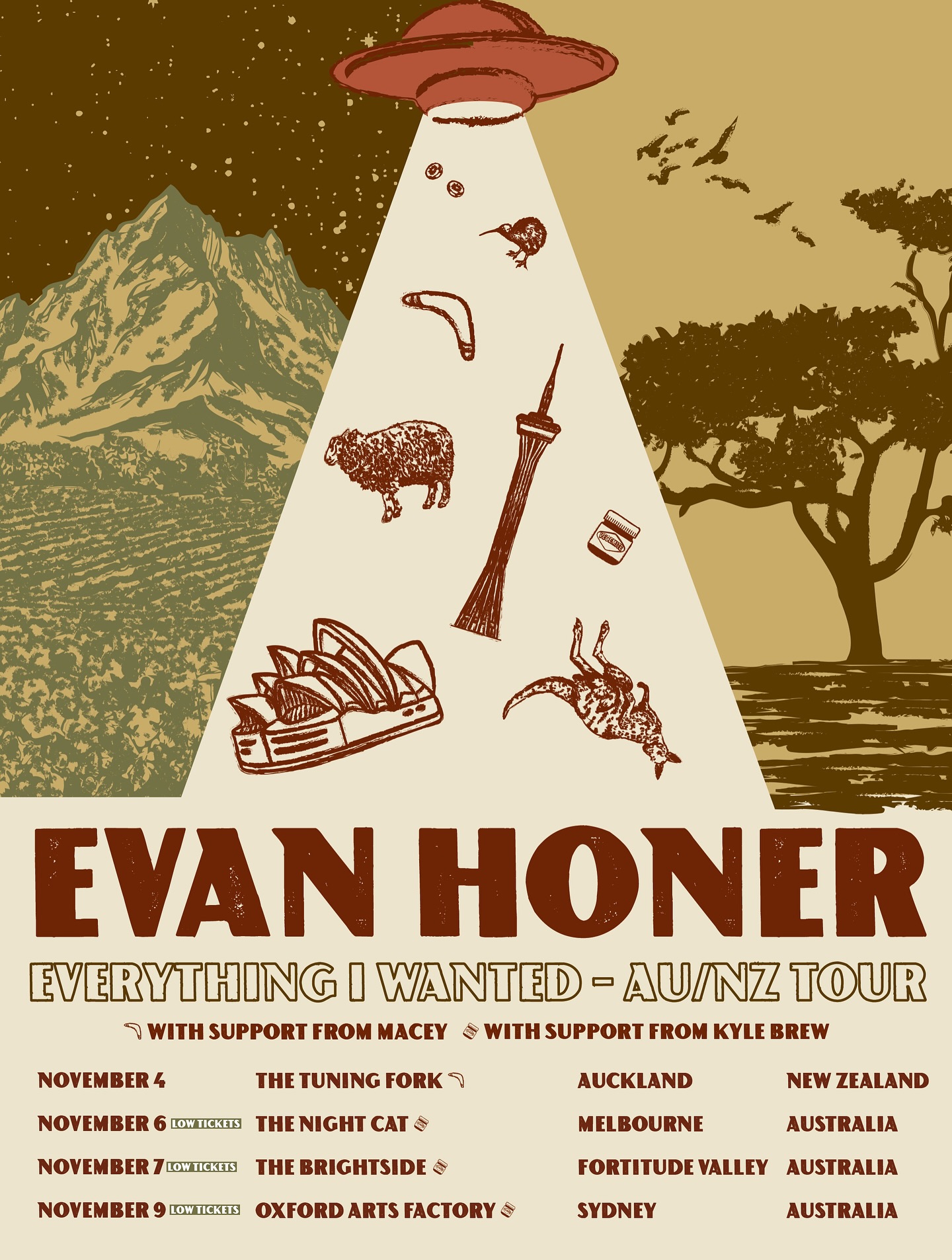 Evan Honer It’s A Long Road Tour Poster 2024